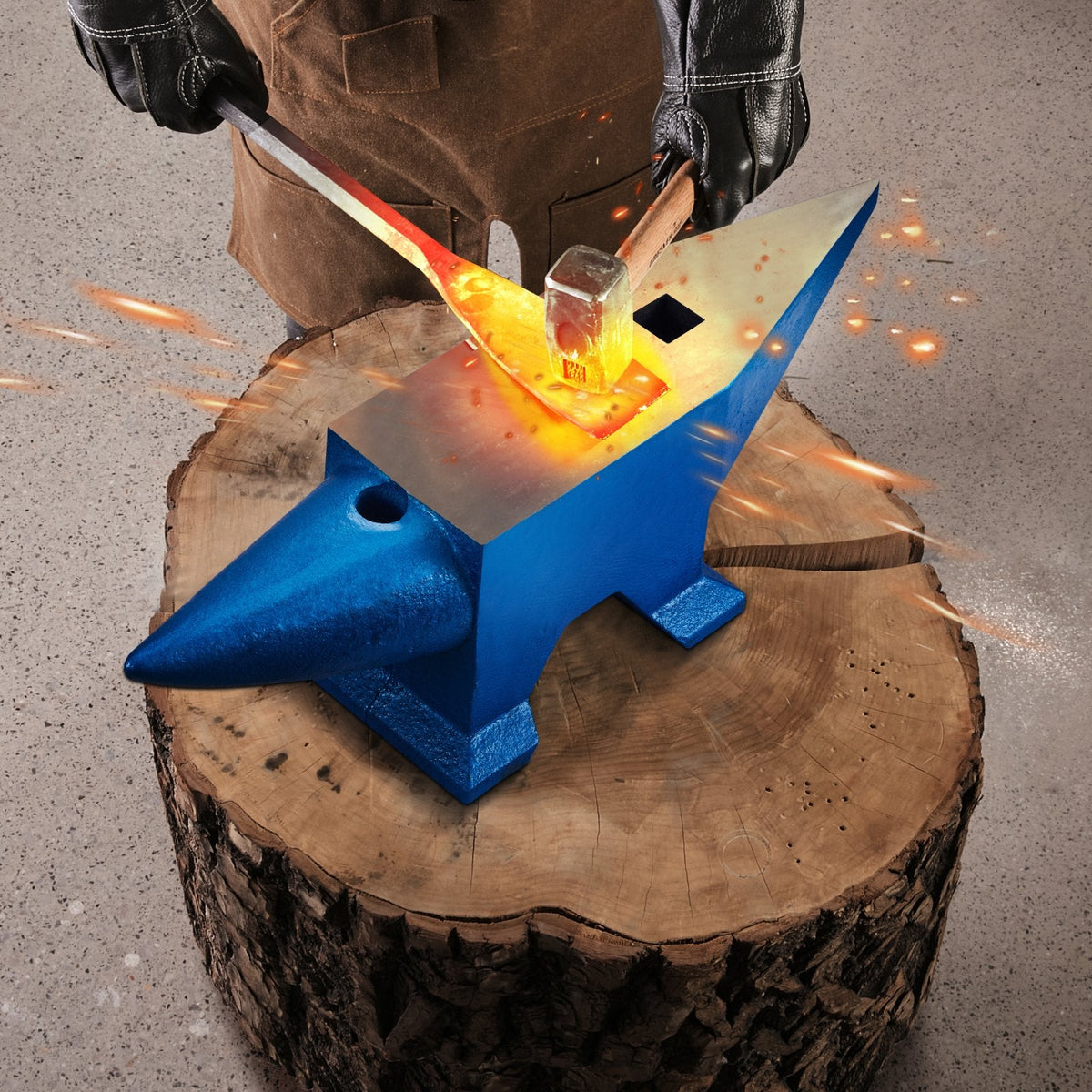 VEVOR Single Horn Anvil 132Lbs Cast Steel Anvil Blacksmith for Sale