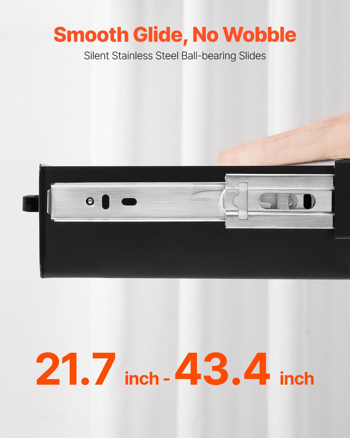 VEVOR 22" Wide Under Desk Drawer Slide Out, Under Desk Mounted
