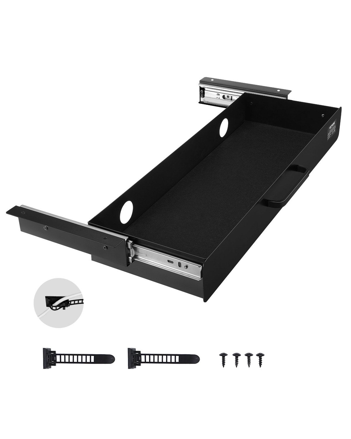 VEVOR 22" Wide Under Desk Drawer Slide Out, Under Desk Mounted