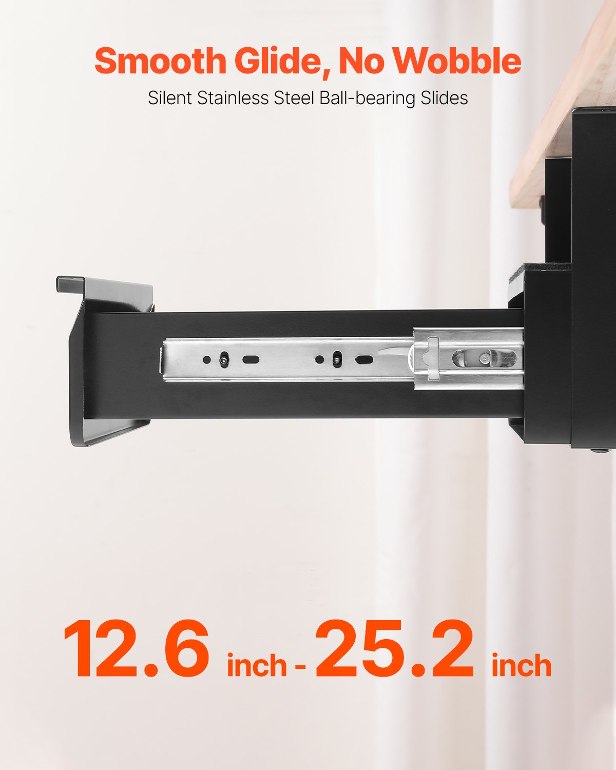 VEVOR 13" Wide Under Desk Drawer Slide Out, Under Desk Mounted Pull-ou