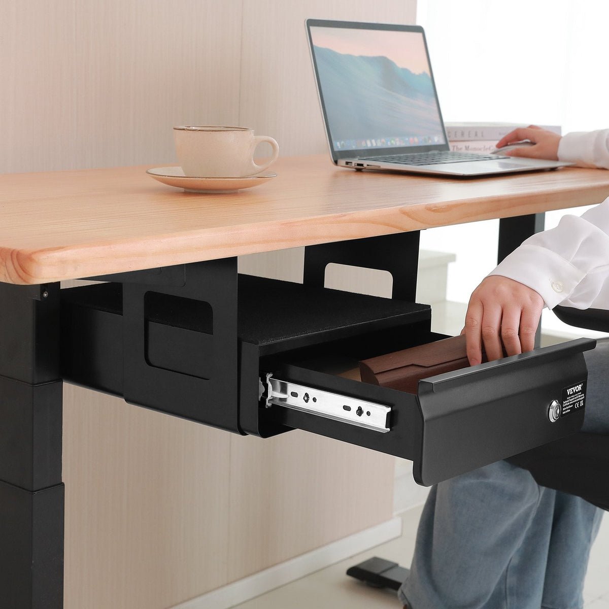 VEVOR 13" Wide Under Desk Drawer Slide Out, Under Desk Mounted Pull-ou