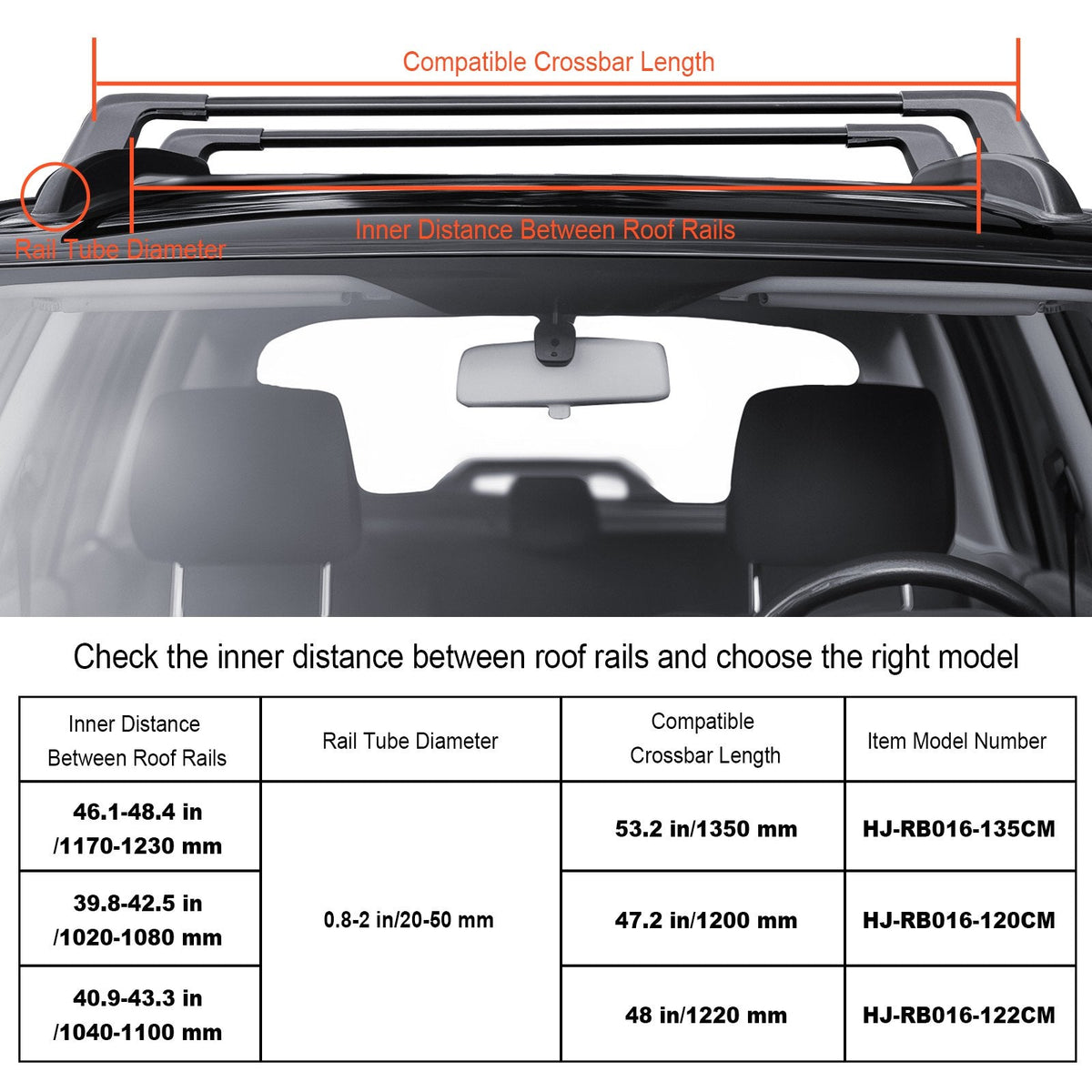 VEVOR Universal Roof Rack Crossbar Max 122.9 cm Fits Grooved Side