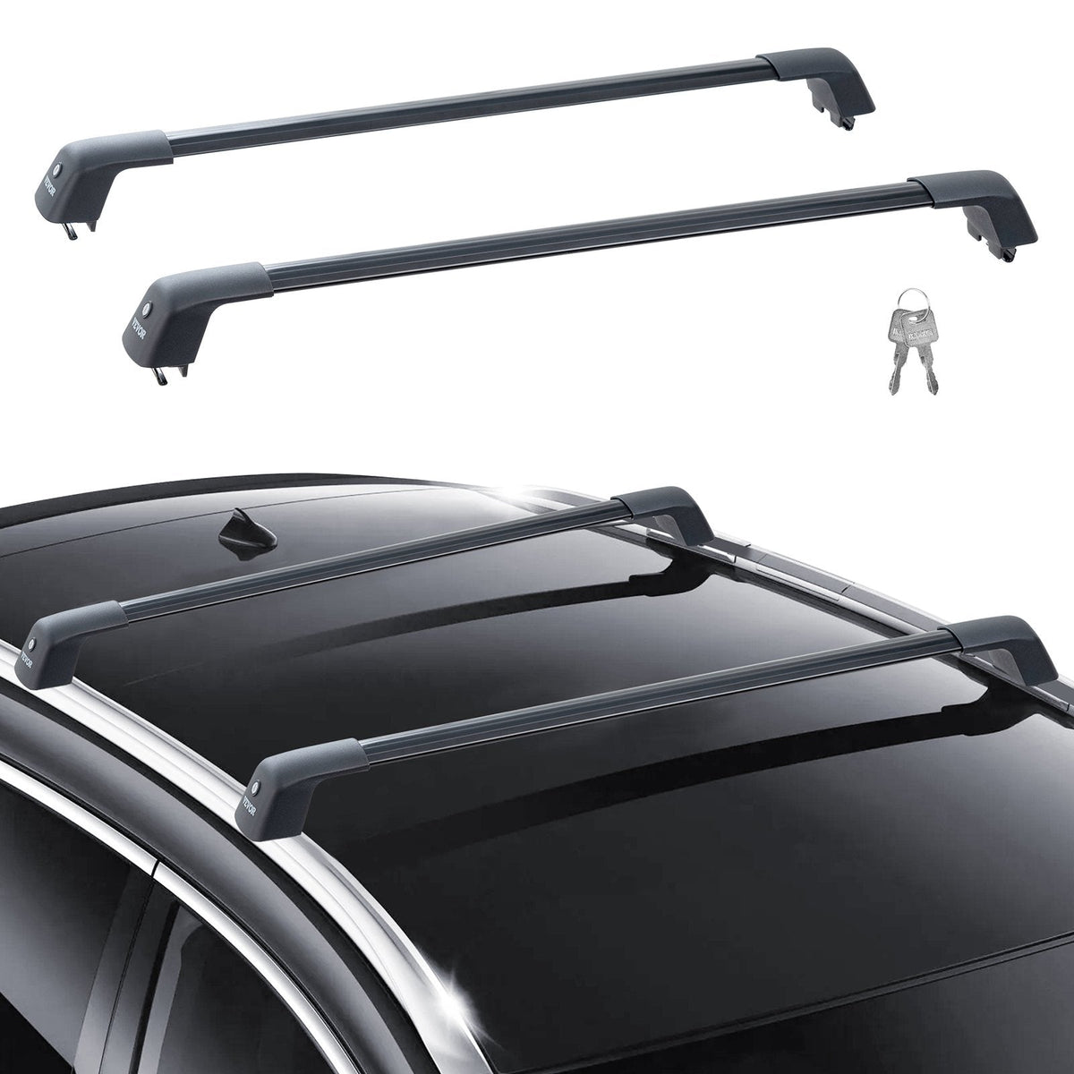 VEVOR Universal Roof Rack Crossbar Max 122.9 cm Fits Grooved Side