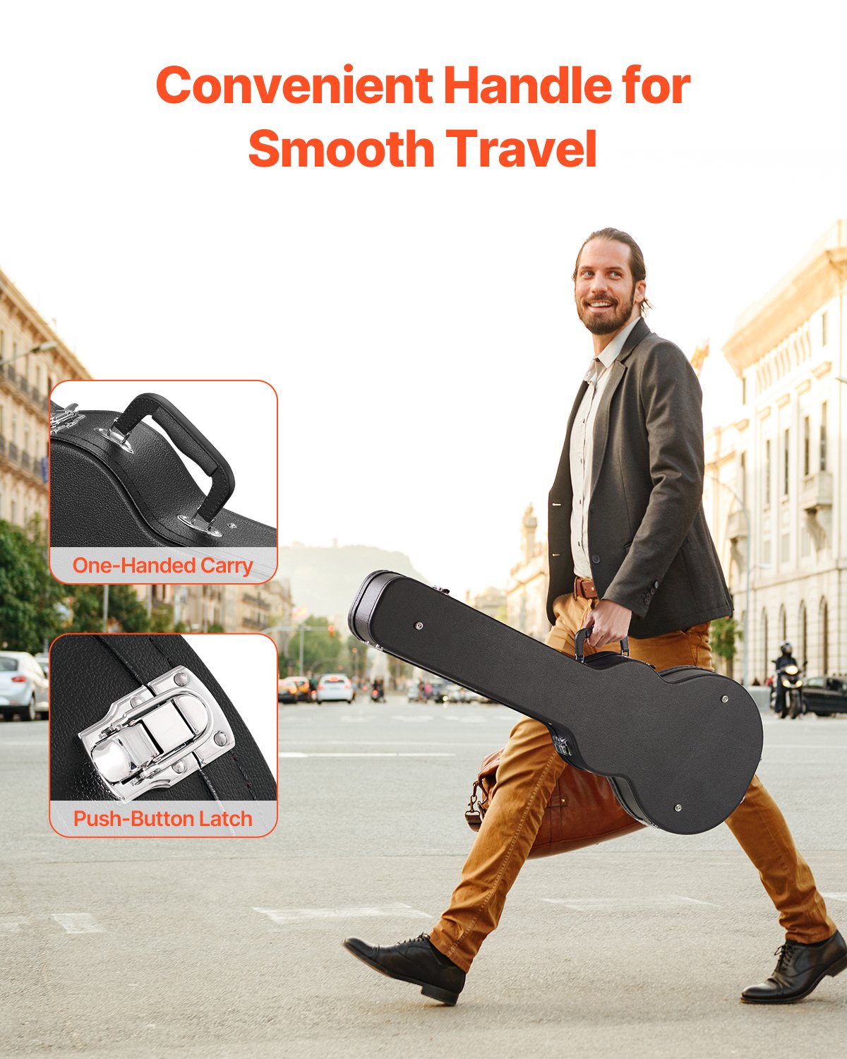 VEVOR Electric Guitar Hard Case 41.34 in/105cm With Lock And Key for