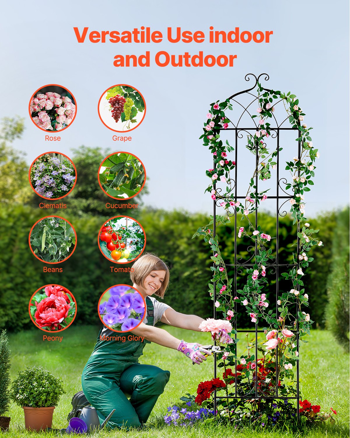 VEVOR Garden Trellis for Climbing Plants, 87 x 20 in, 4 Packs