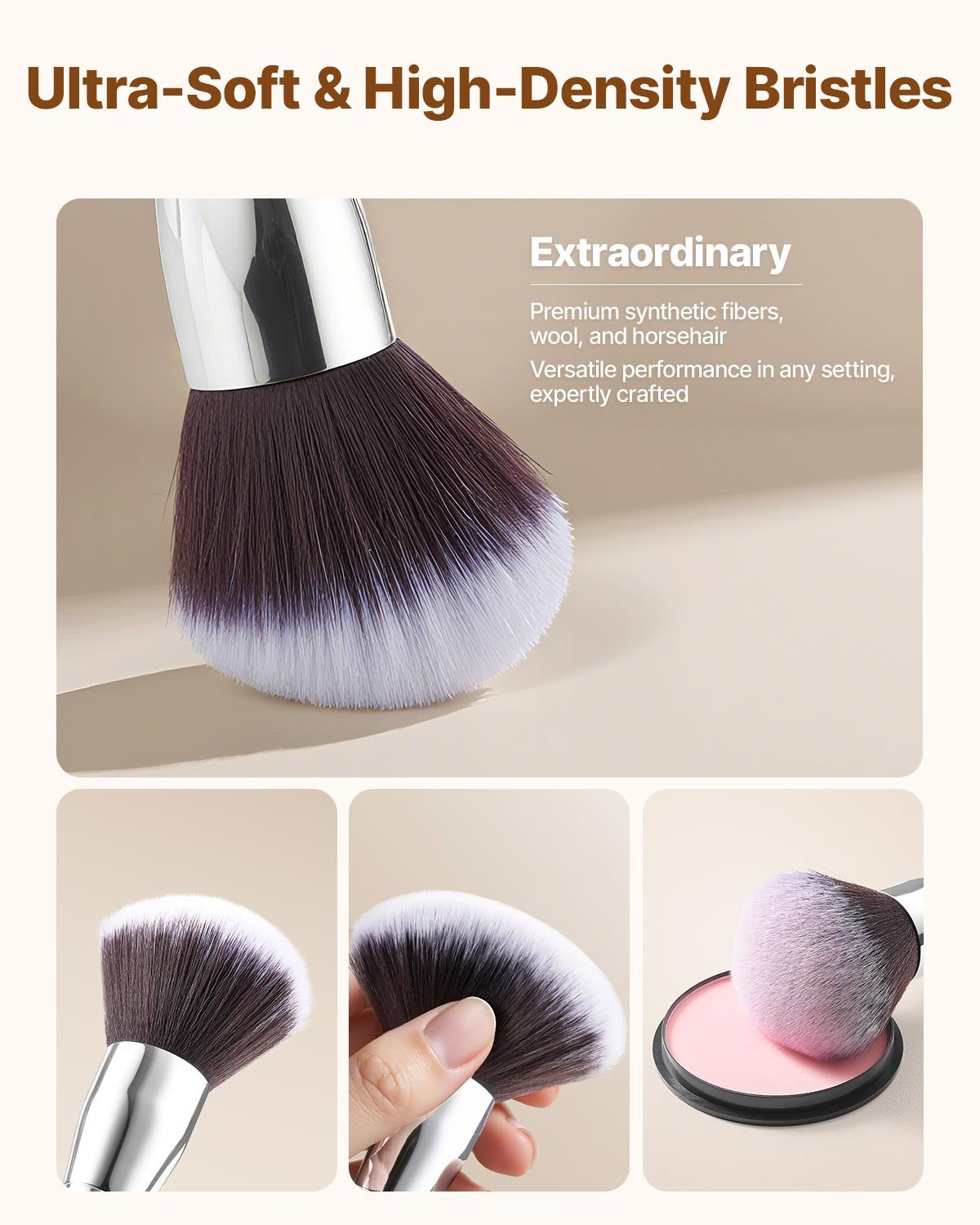 34-Piece Makeup Brush Set, Professional Brushes Kit for Foundation