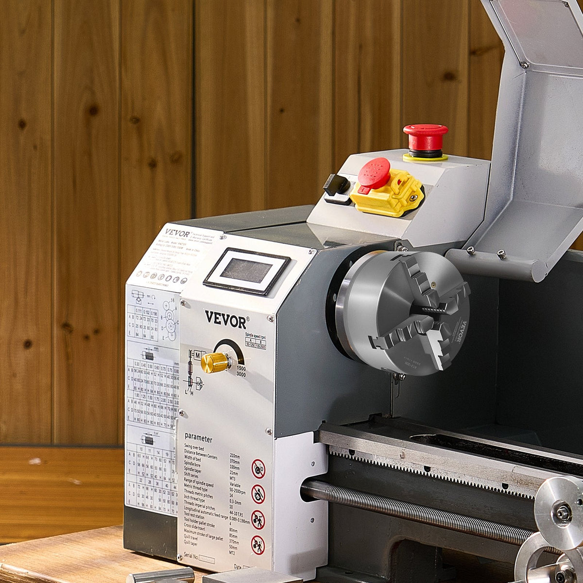 VEVOR 4-Jaw Lathe Chuck, 8 Inch (200 mm), Self-Centering Chuck with 1
