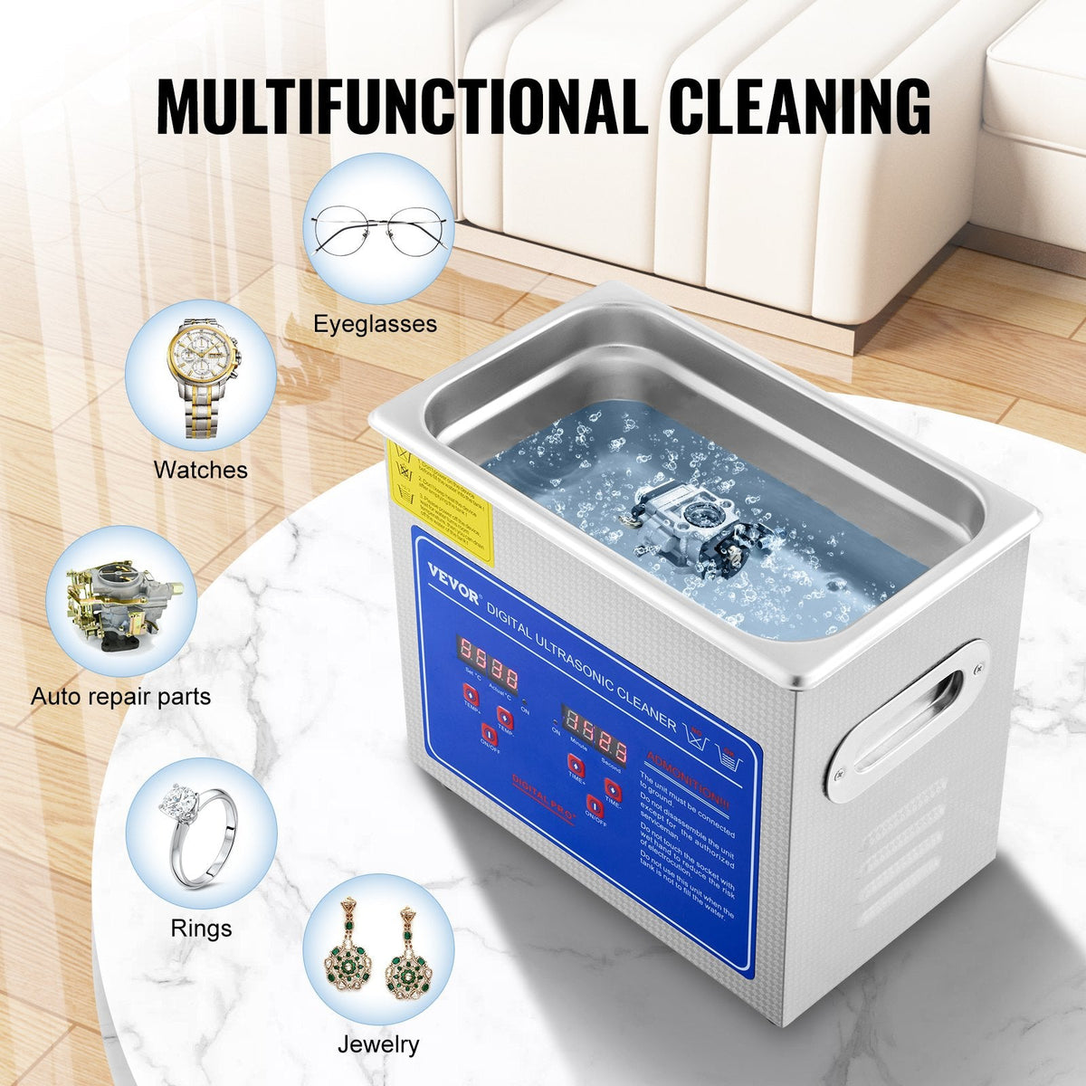 VEVOR Ultrasonic Cleaner with Digital Timer & Heater, Professional