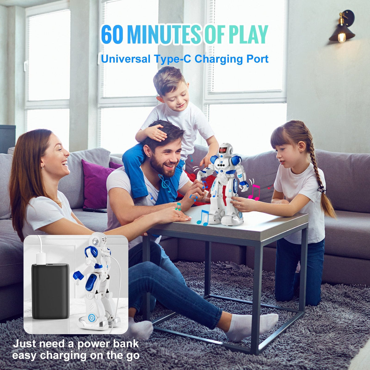 VEVOR RC Robot Toys for Kids, Gesture Sensing Programmable Remote