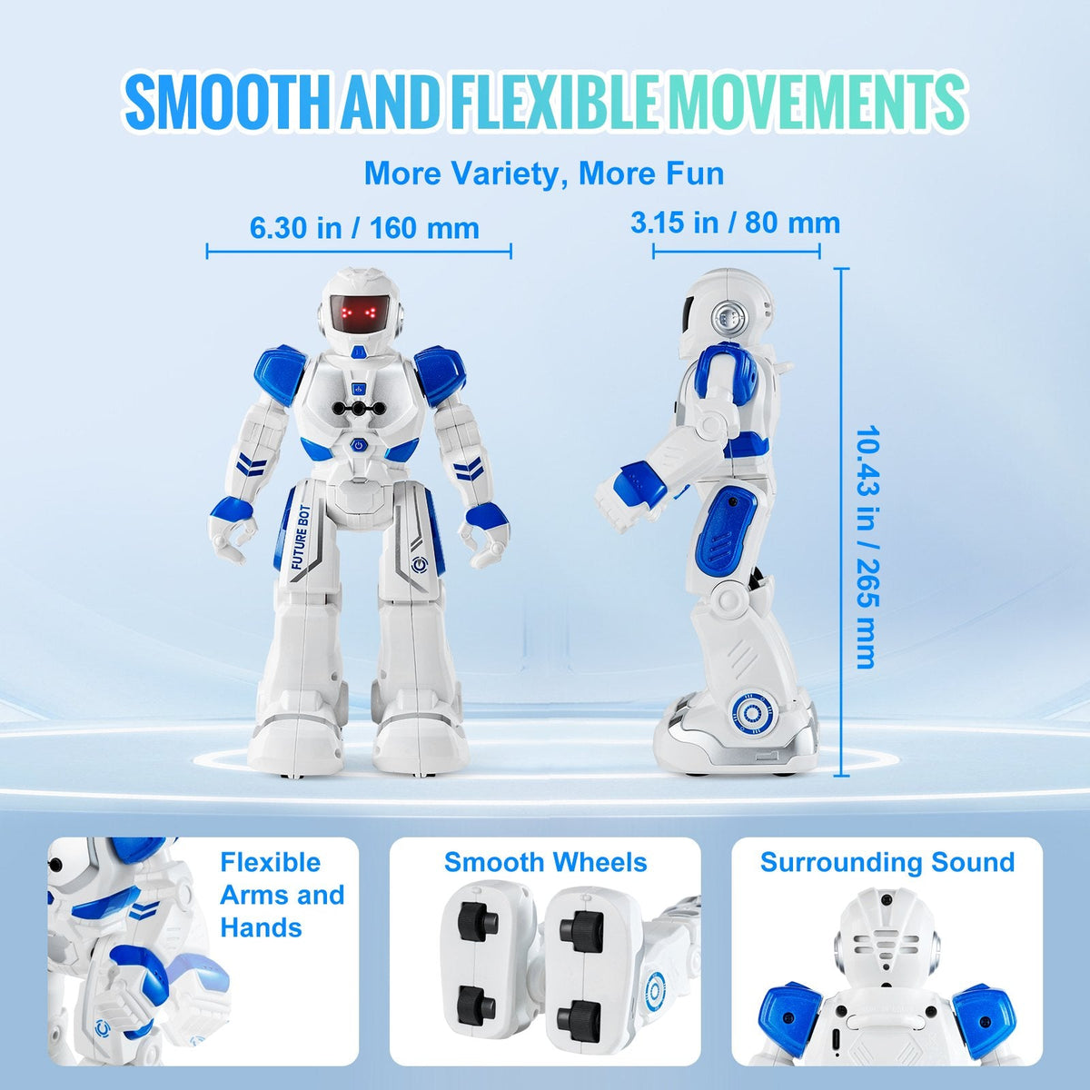 VEVOR RC Robot Toys for Kids, Gesture Sensing Programmable Remote