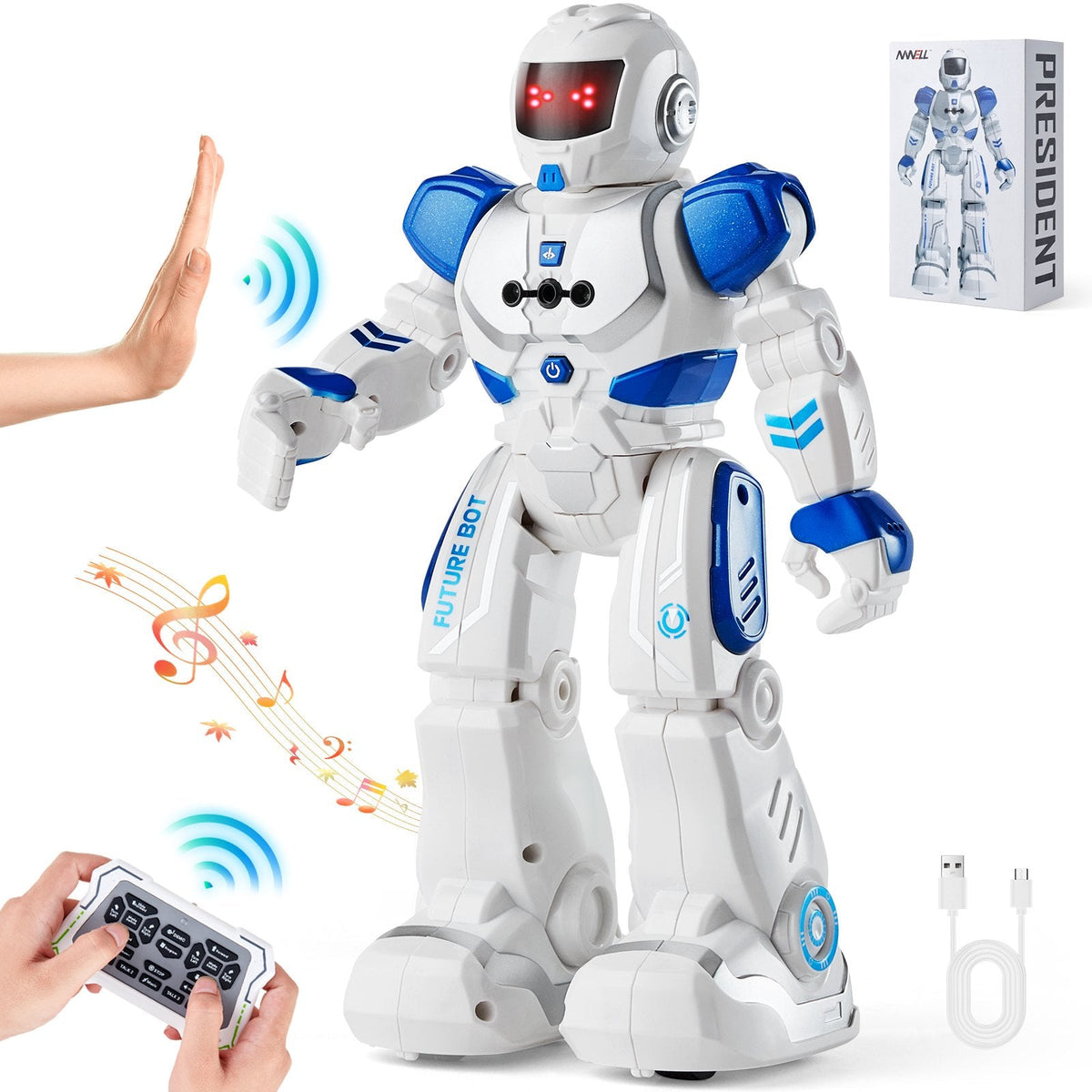 VEVOR RC Robot Toys for Kids, Gesture Sensing Programmable Remote