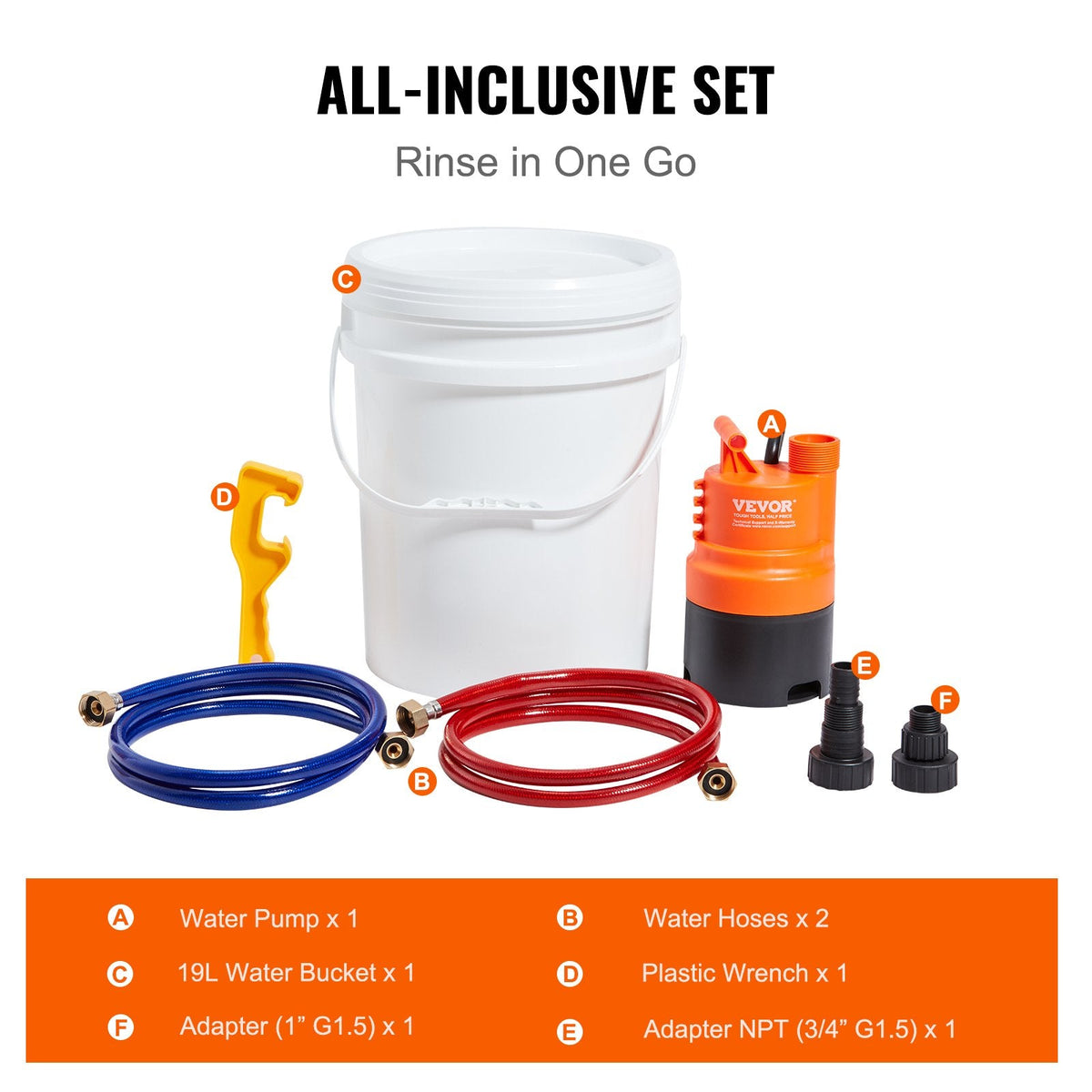VEVOR Tankless Water Heater Flushing Kit, Includes Efficient Pump &