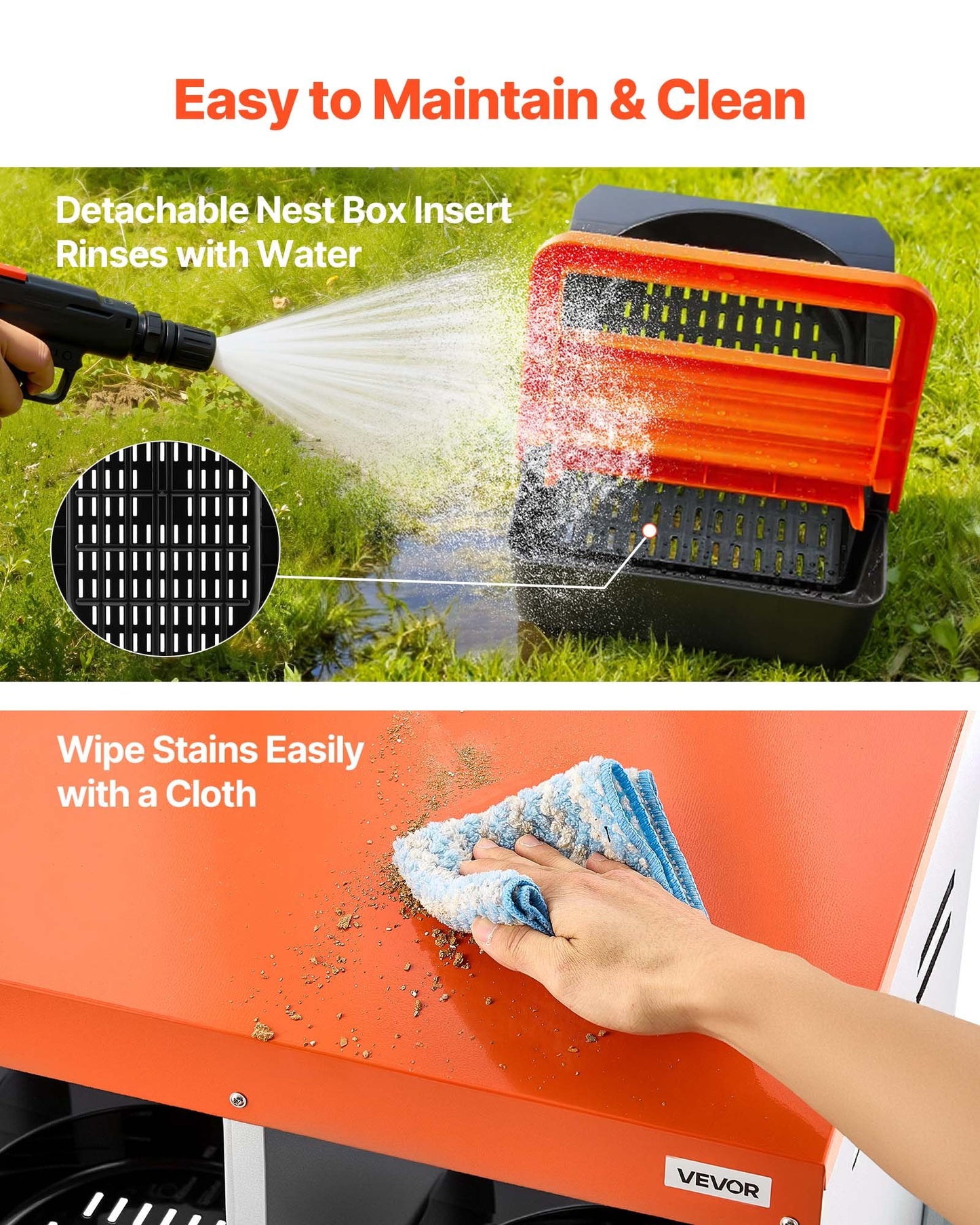 Chicken Nesting Boxes, 3 Compartments, with Support Legs, Easy Egg