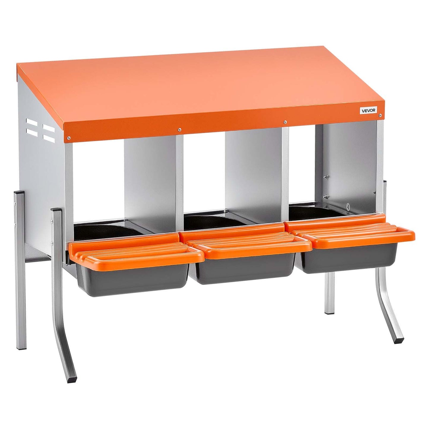 Chicken Nesting Boxes, 3 Compartments, with Support Legs, Easy Egg