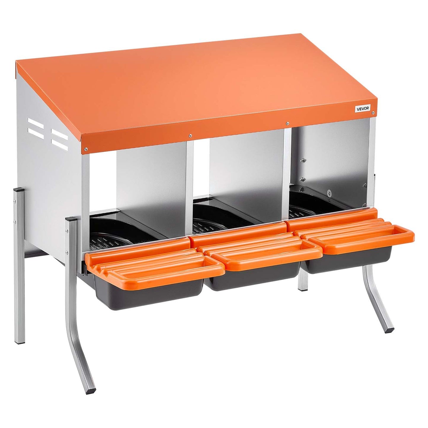 Chicken Nesting Boxes, 3 Compartments, with Support Legs, Easy Egg