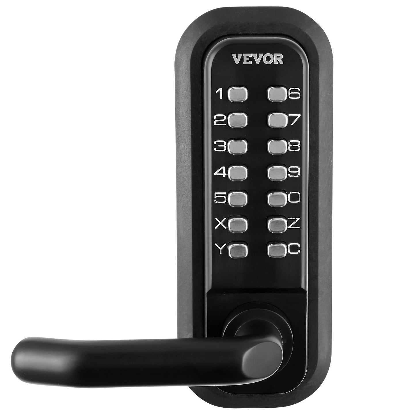 Mechanical Keyless Entry Door Lock, 14 Digit Keypad, Double-sided