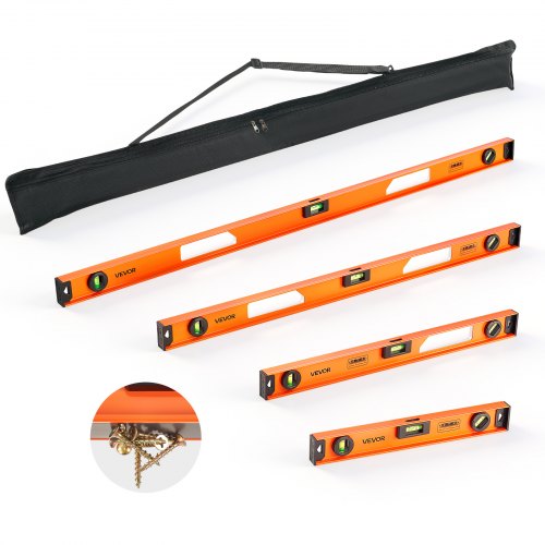 Magnetic Level Set, 4-Piece (400/600/900/1200 mm), Aluminum Alloy