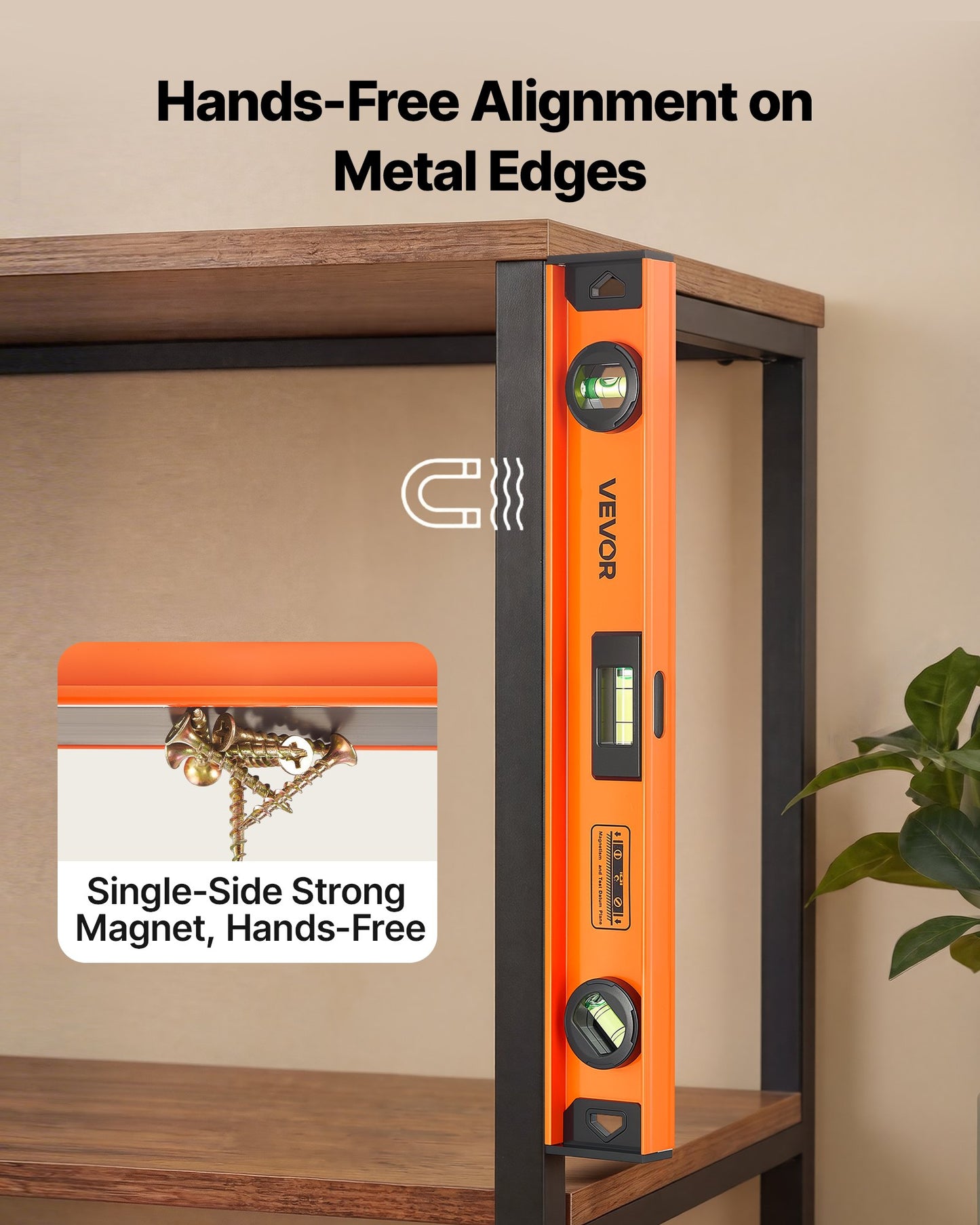 Magnetic Level Set, 4-Piece (400/600/900/1200 mm), Aluminum Alloy