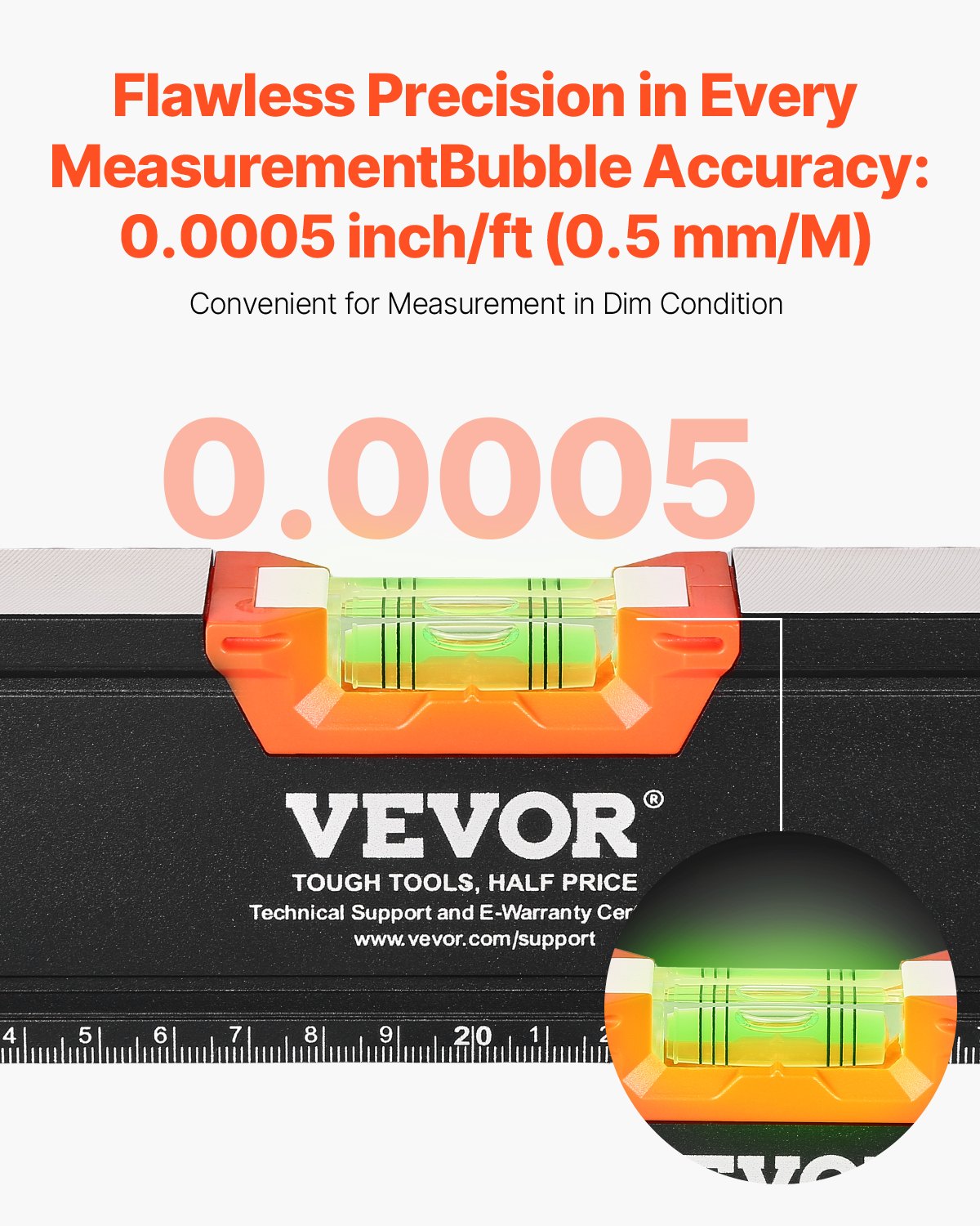 VEVOR 6-Piece Torpedo Level, 78/48/32/24/16/10 Inch Box Levels Set,