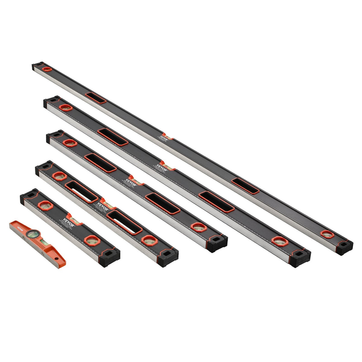 VEVOR 6-Piece Torpedo Level, 78/48/32/24/16/10 Inch Box Levels Set,