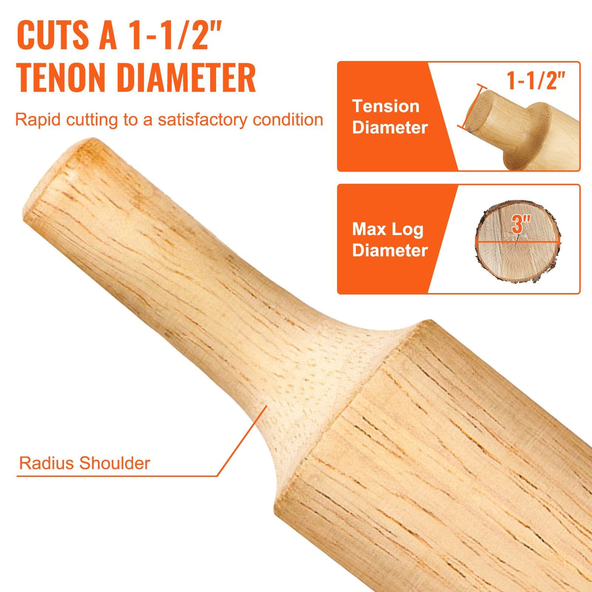 VEVOR Tenon Cutter, 1.5" / 38 mm Diameter, Premium Aluminum & Steel