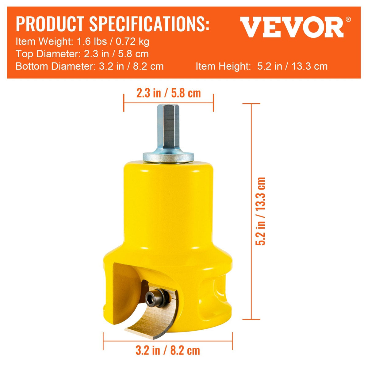 VEVOR Tenon Cutter, 1.5" / 38 mm Diameter, Premium Aluminum & Steel