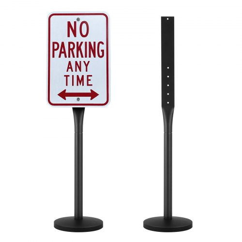 VEVOR Cast Iron Sign Post, 4 ft Portable Heavy Duty Steel Post Sign