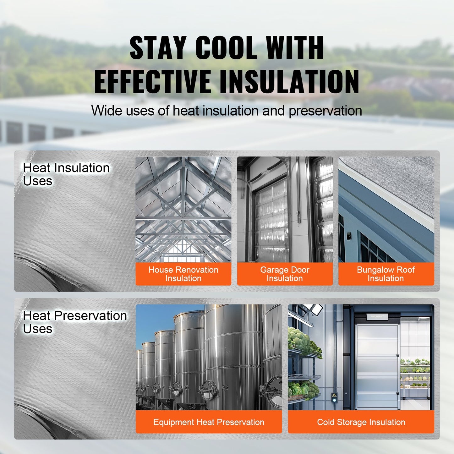 Double Reflective Insulation Roll, Woven Fabric Radiant Barrier, 6.5