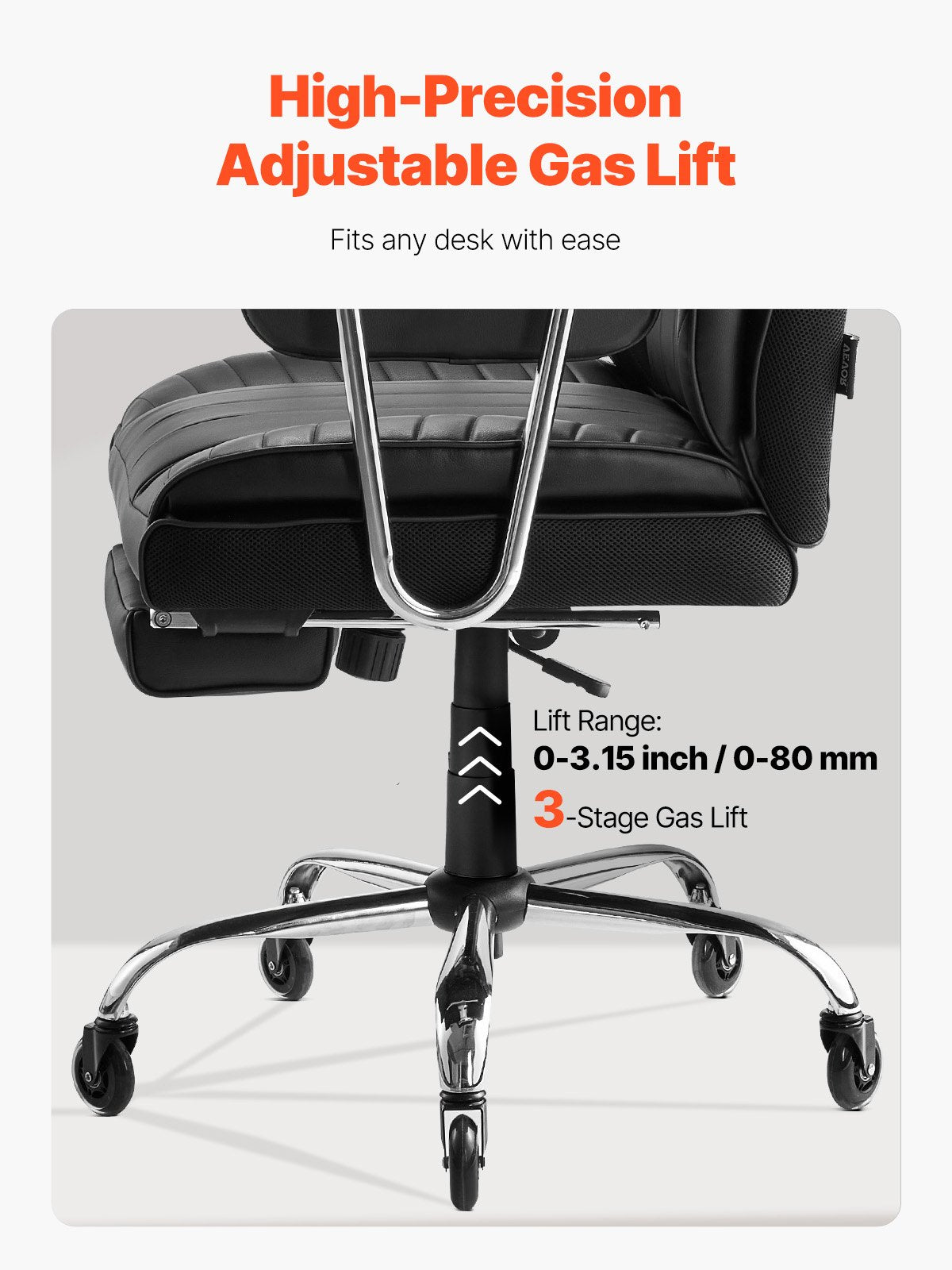 Executive Office Chair, High Back Chair with Footrest and Removable