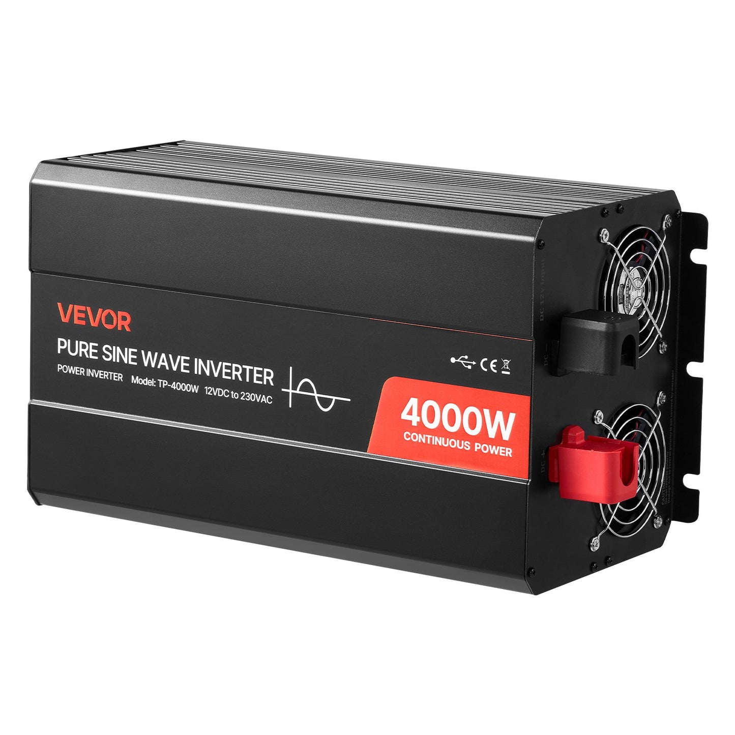 4000W Power Inverter, 12V DC to 230V AC Pure Sine Wave Inverter, Solar