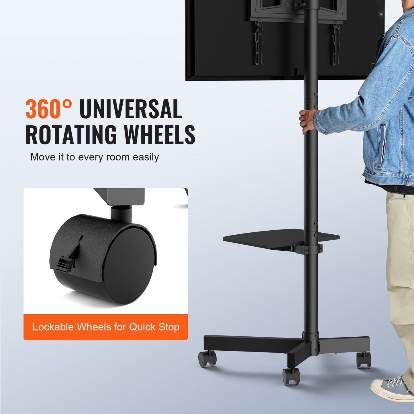 Mobile TV Stand, Mobile TV Cart for 23 to 60 inch TVs, Height