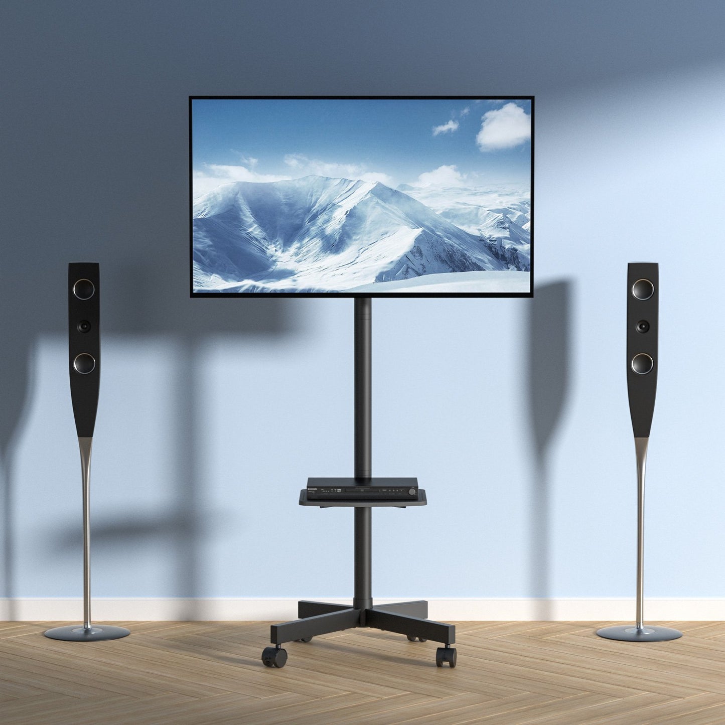 Mobile TV Stand, Mobile TV Cart for 23 to 60 inch TVs, Height