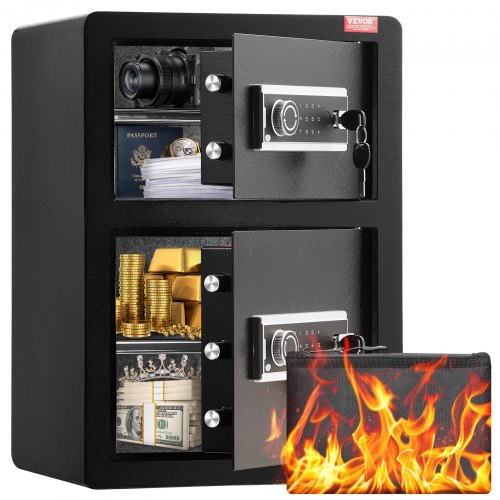 Double Doors 3.5 cu.ft Safe Box with Key Lock & Password, Safe Lock