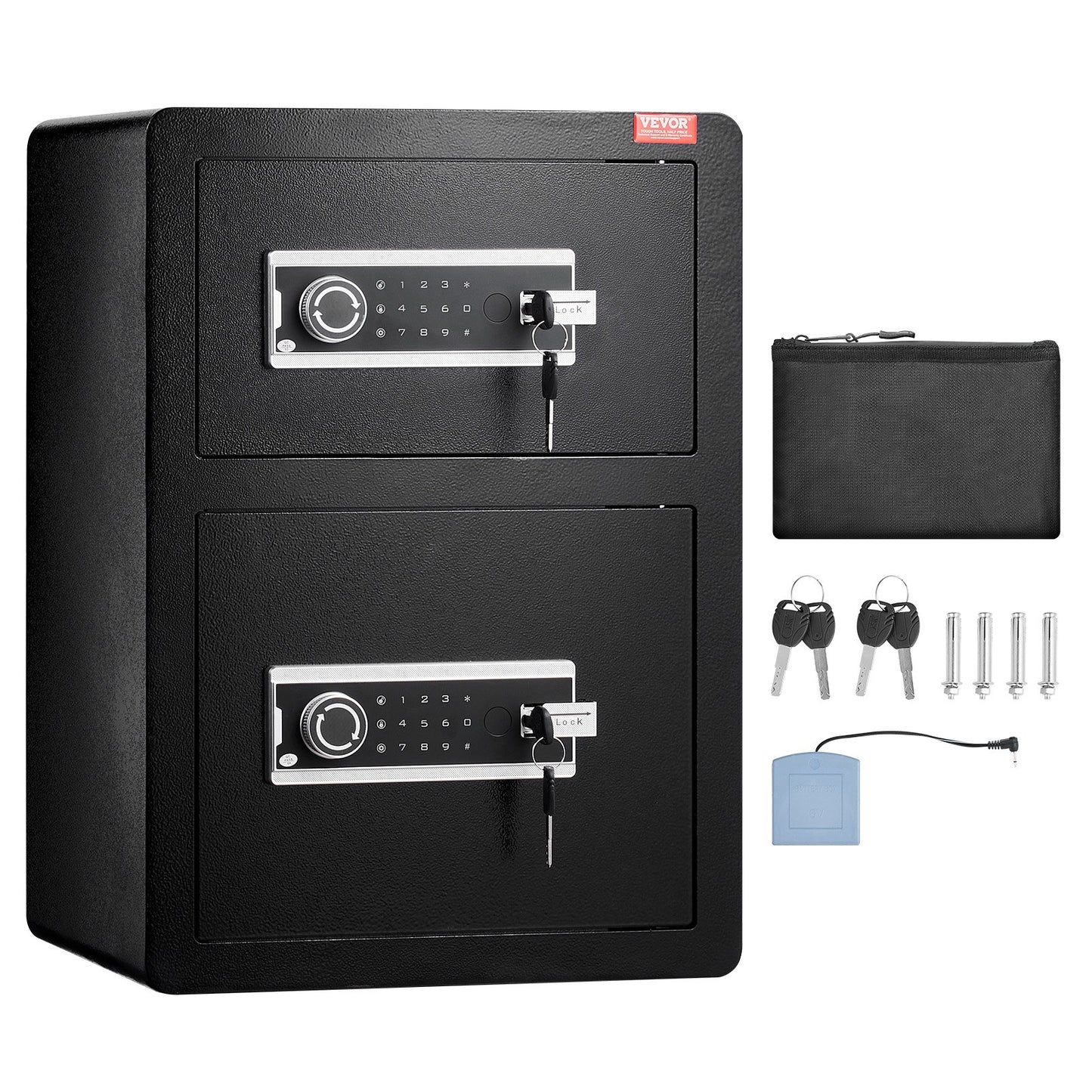 Double Doors 3.5 cu.ft Safe Box with Key Lock & Password, Safe Lock