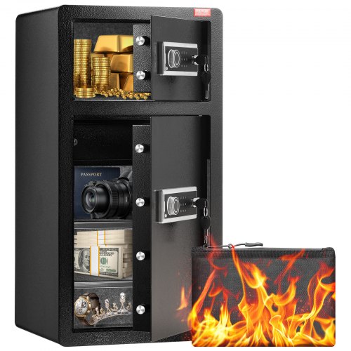 Double Doors 5.5 cu.ft Safe Box with Key Lock & Password, Safe Lock