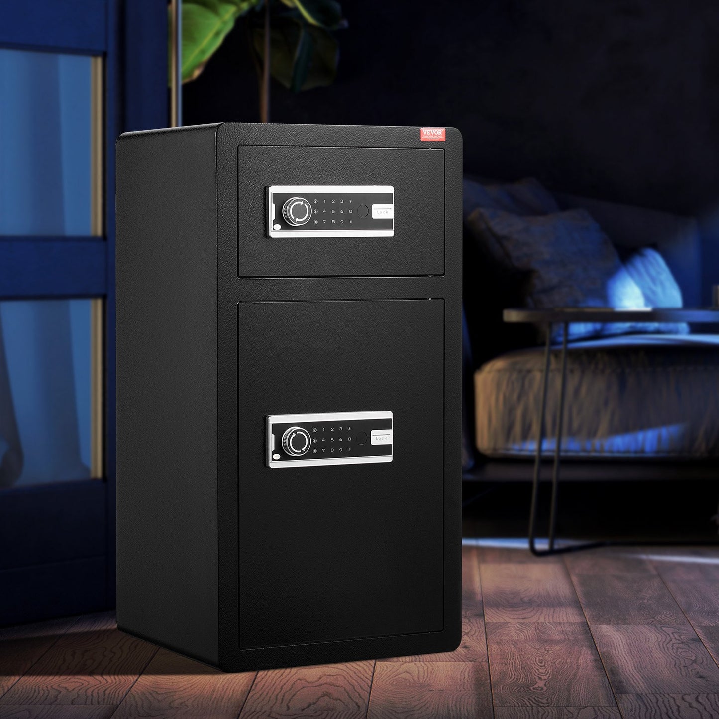 Double Doors 5.5 cu.ft Safe Box with Key Lock & Password, Safe Lock