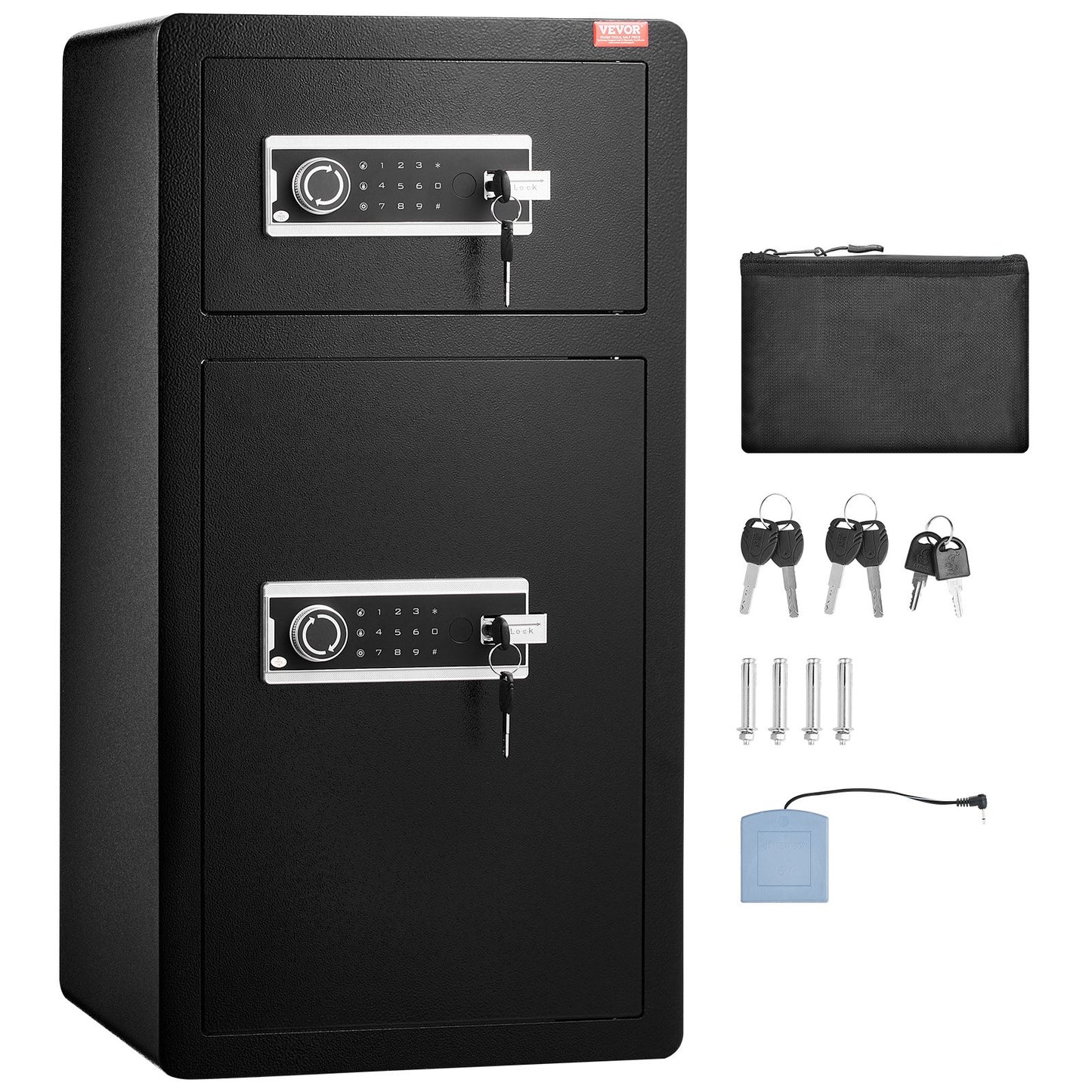 Double Doors 5.5 cu.ft Safe Box with Key Lock & Password, Safe Lock