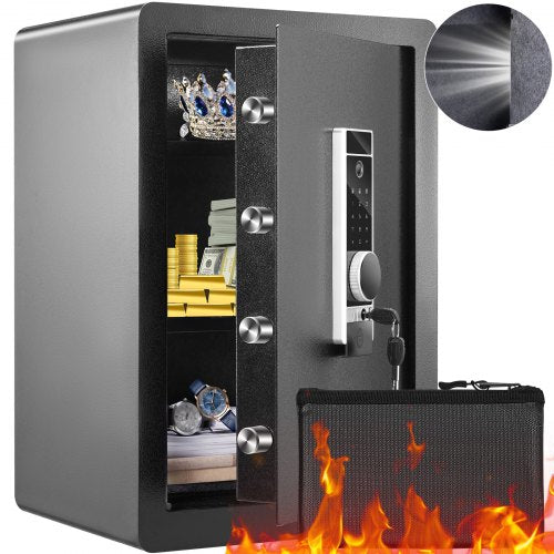 VEVOR Safe, 62 L Home Safe, Steel Security Safe with Fingerprint,