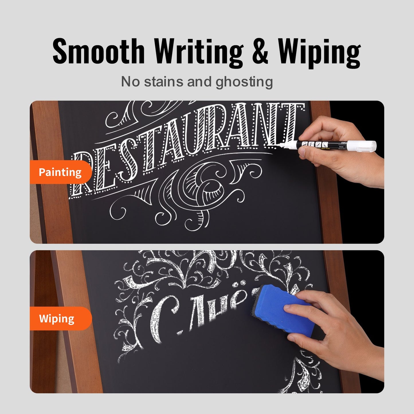 A Frame Chalkboard Sign, Double-Sided Sidewalk Signs, Freestanding