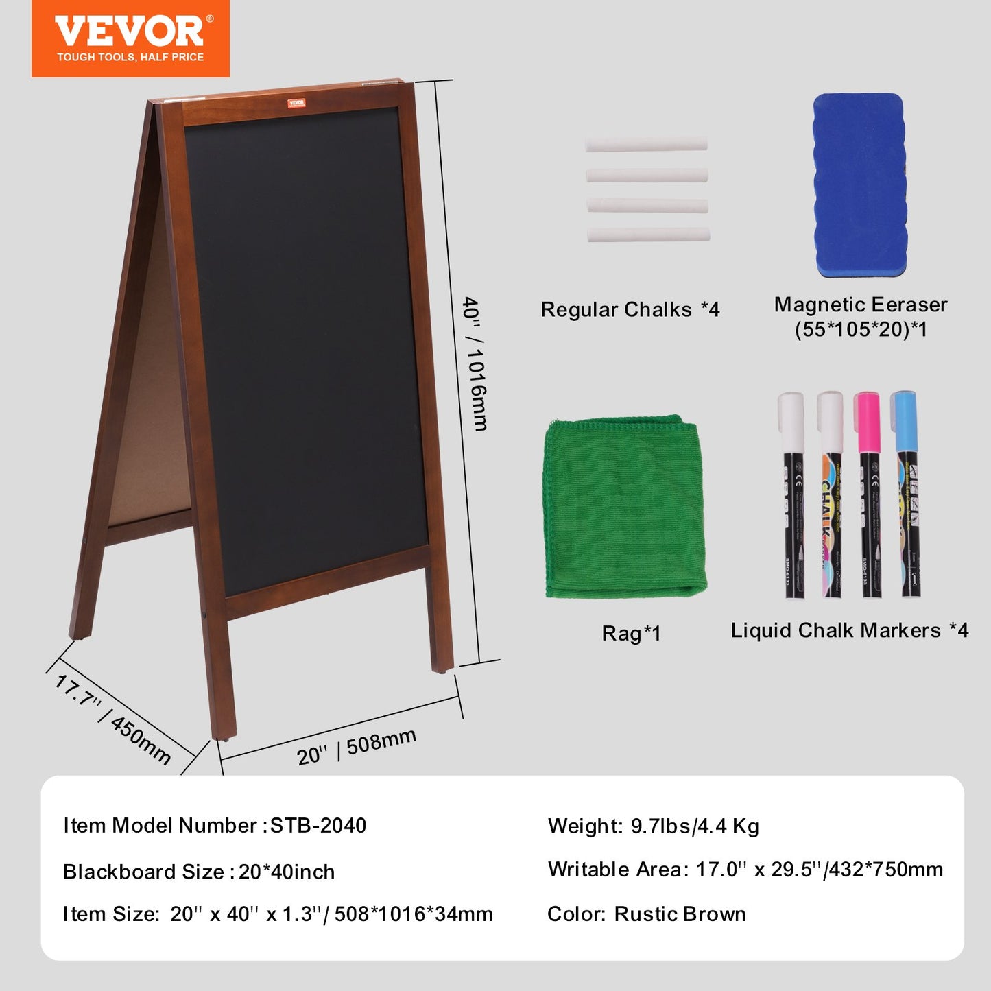 A Frame Chalkboard Sign, Double-Sided Sidewalk Signs, Freestanding