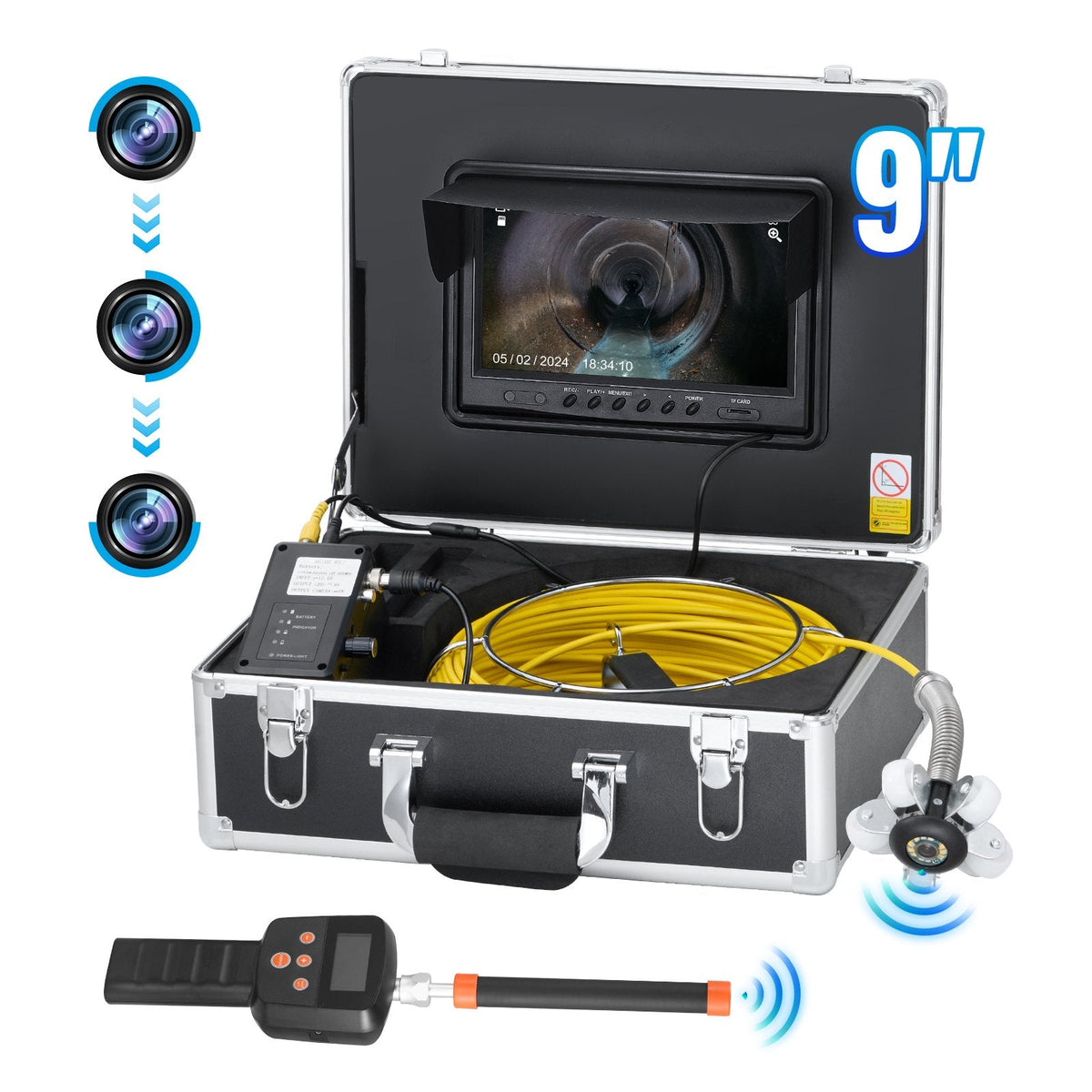VEVOR Sewer Camera 2987 cm Self-Leveling Duct Camera with 512Hz