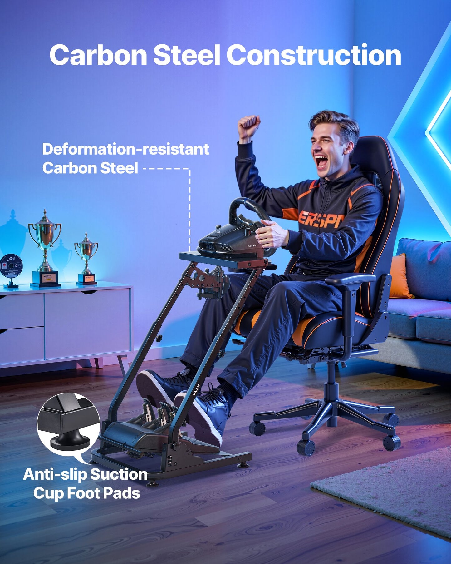 Racing Wheel Stand, Adjustable & Foldable Simulator Stand for Logitech