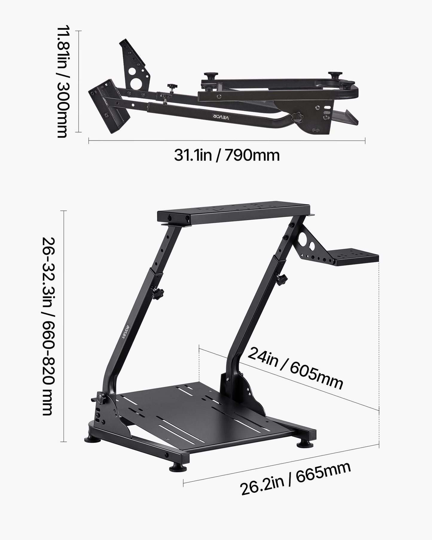 Racing Wheel Stand, Adjustable & Foldable Simulator Stand for Logitech