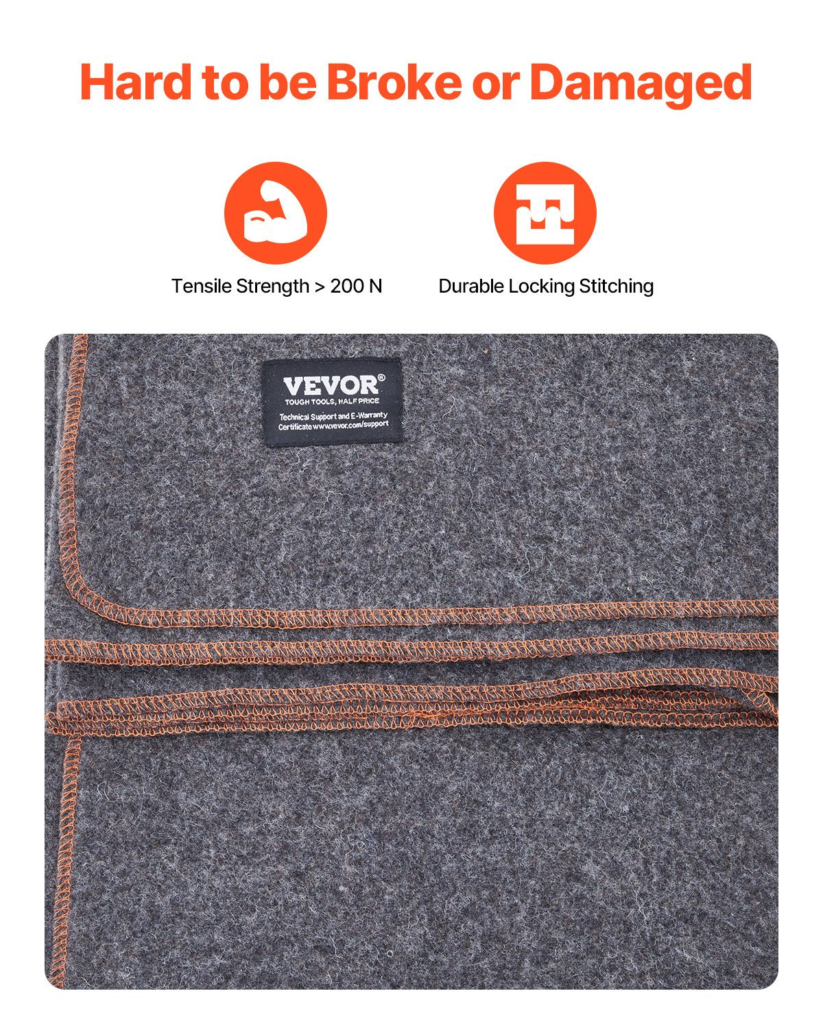 Wool Camping Blanket 1,62x2,23m / 64in x 88in Warm for Camping Hiking