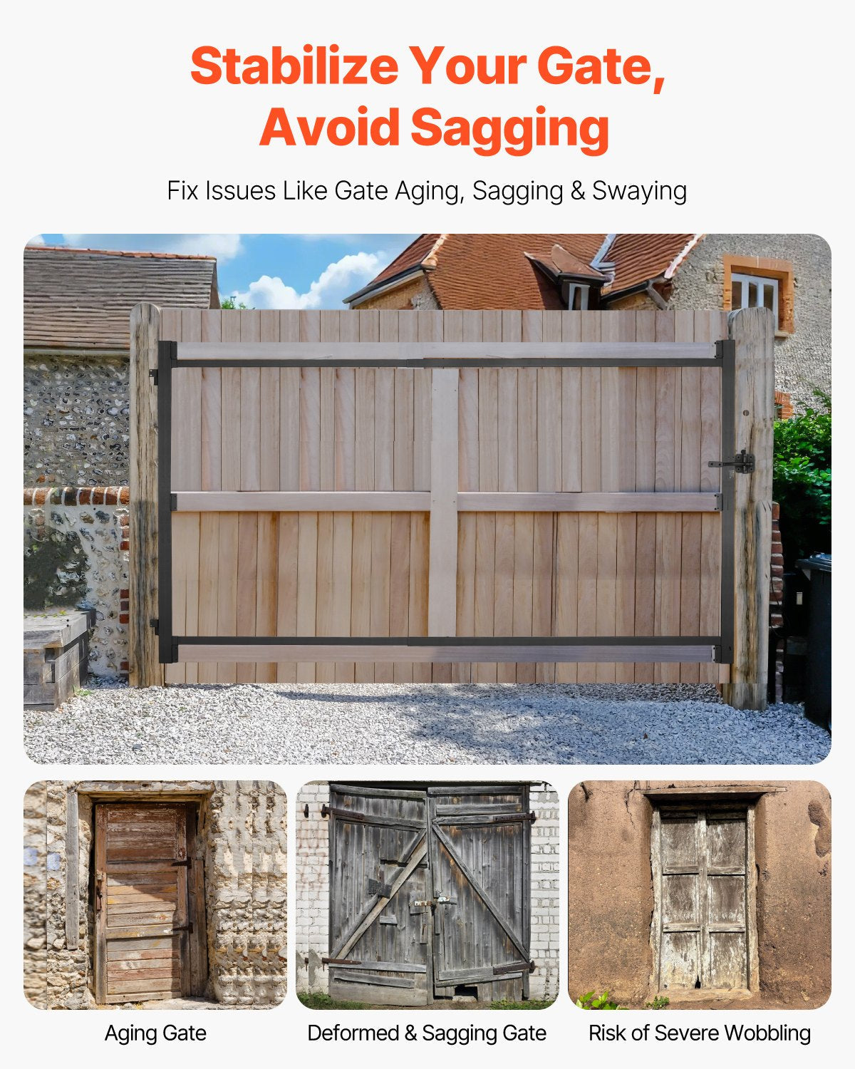 VEVOR Gate Building Kit, Fits 40 to 72 in Wide Openings, Up from 4 to