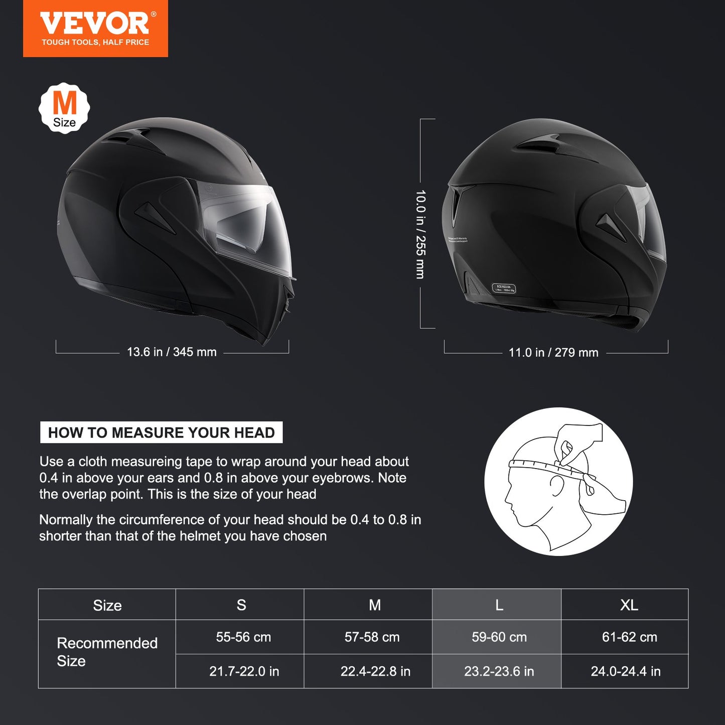 Motorcycle Helmet, Unmasked, Smart Street ABS & High Density Helmet