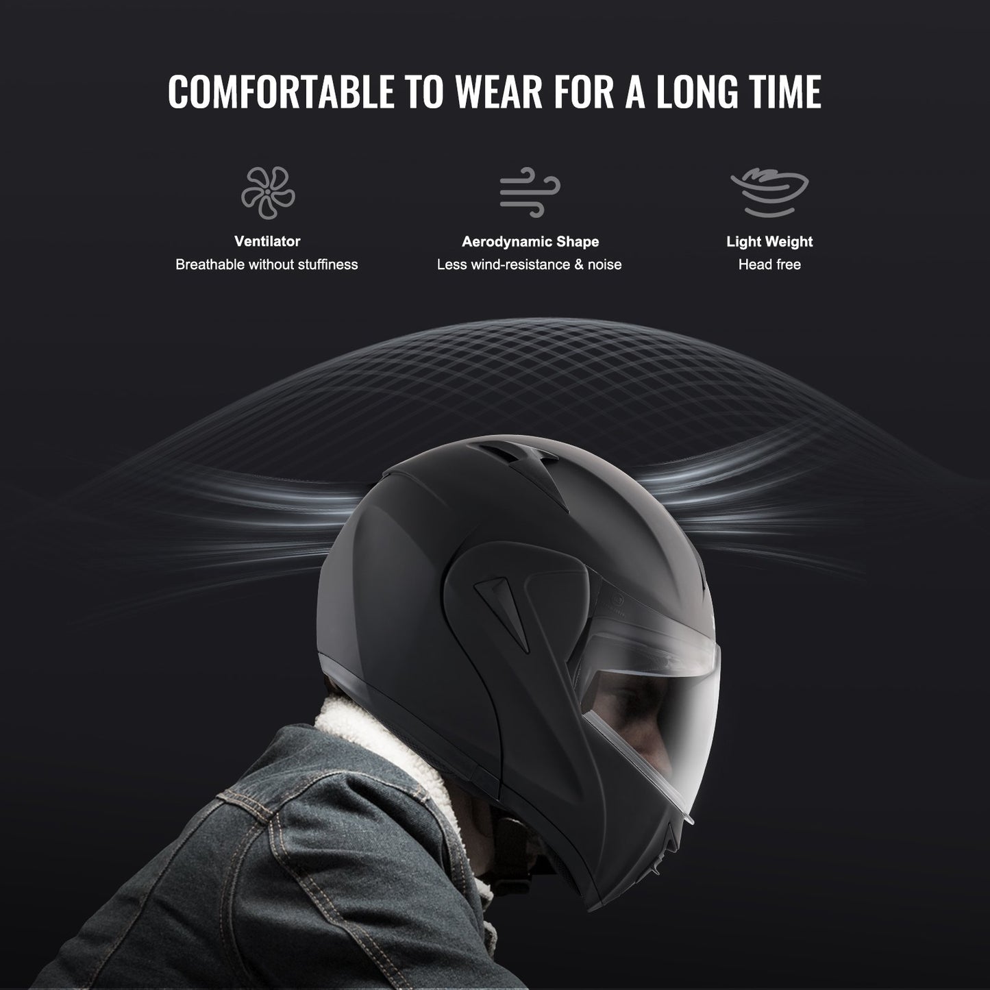 Motorcycle Helmet, Unmasked, Smart Street ABS & High Density Helmet