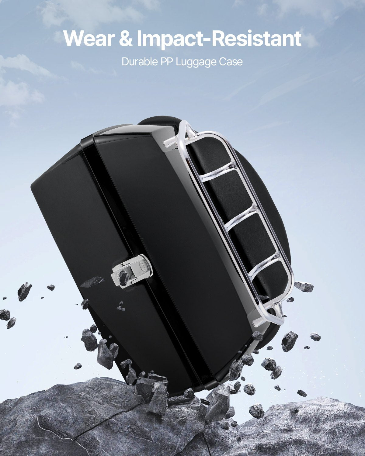 VEVOR Motorcycle Top Case, Universal Durable PP Material Motorbike