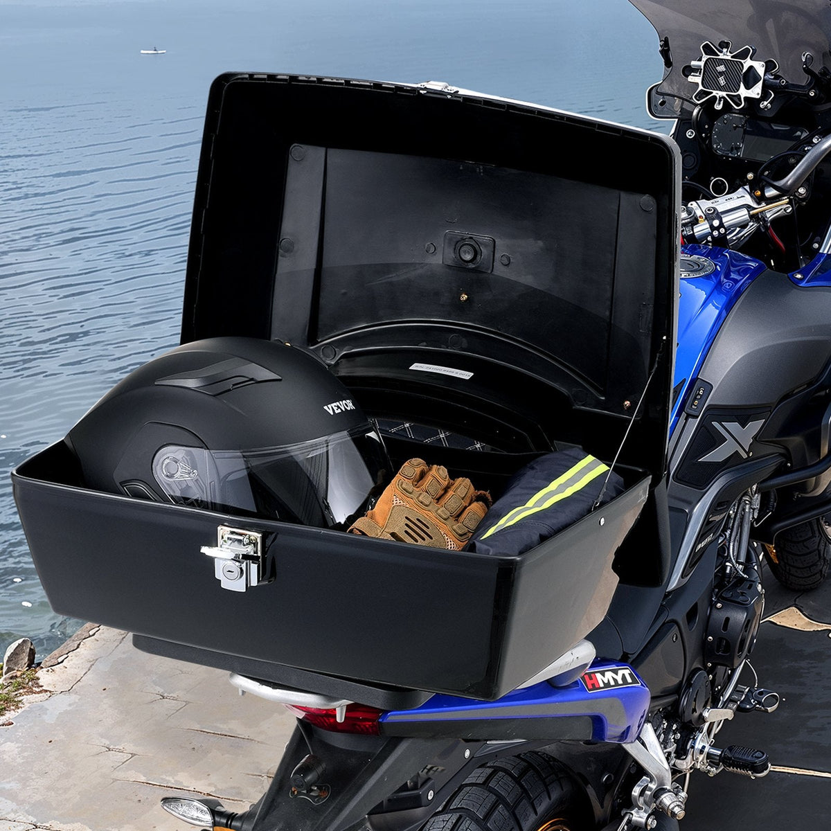 VEVOR Motorcycle Top Case, Universal Durable PP Material Motorbike