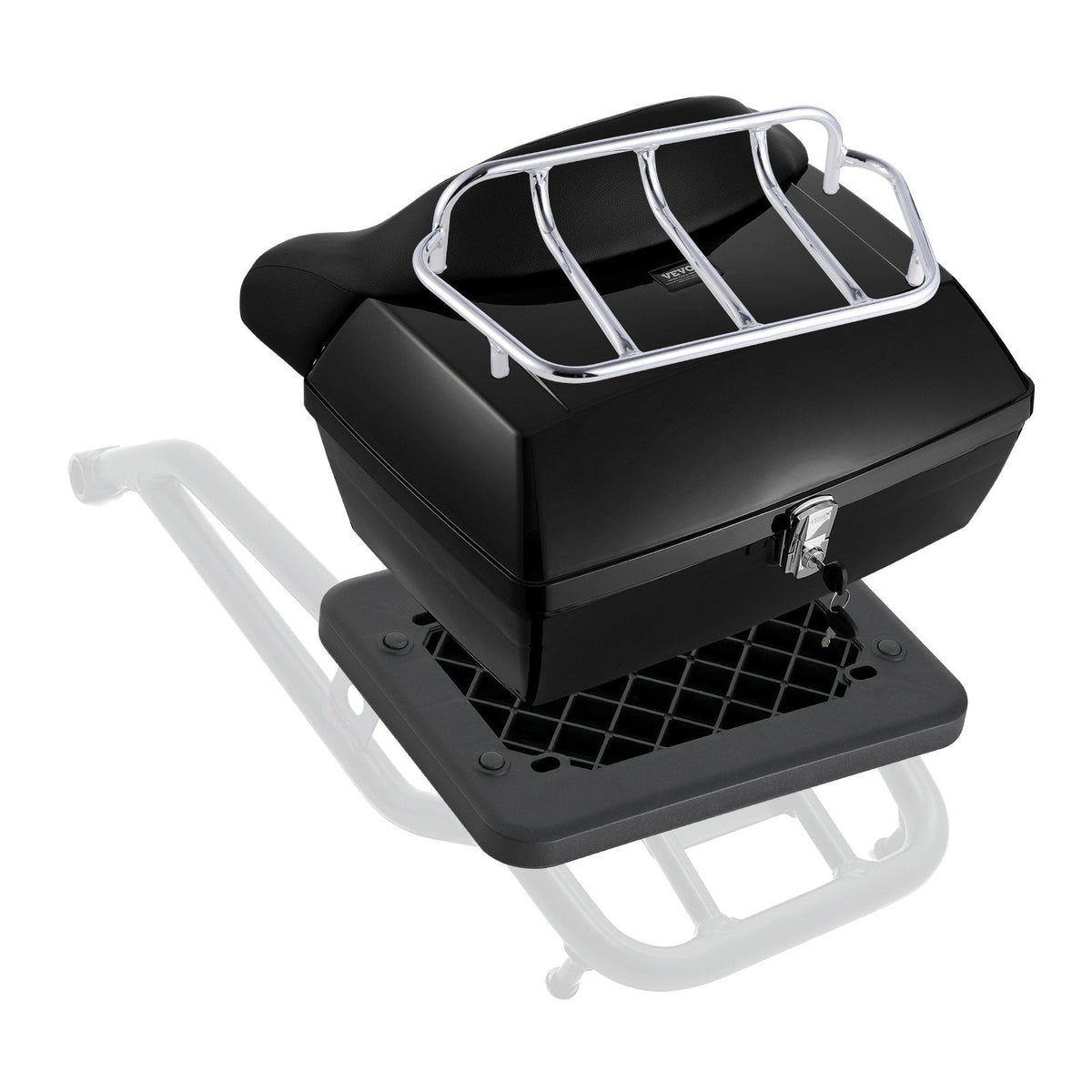 VEVOR Motorcycle Top Case, Universal Durable PP Material Motorbike